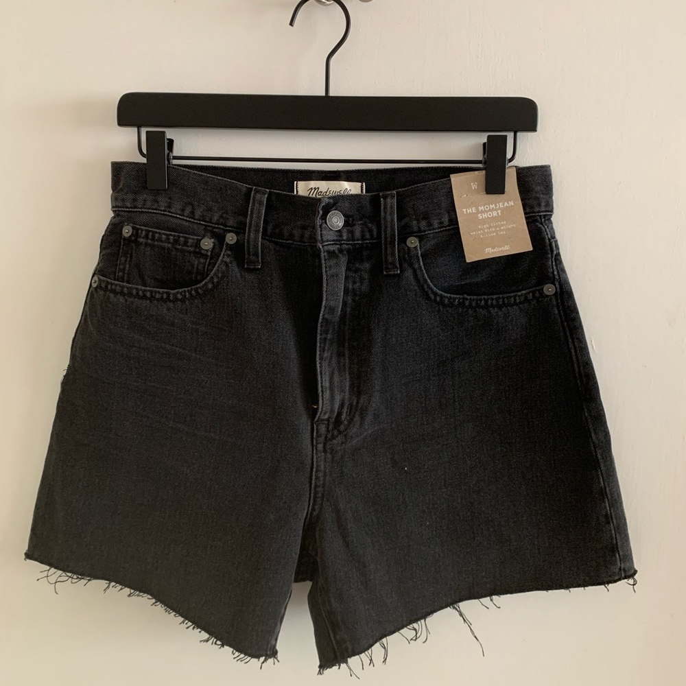 Madewell Black Momjean Short in Encino Wash